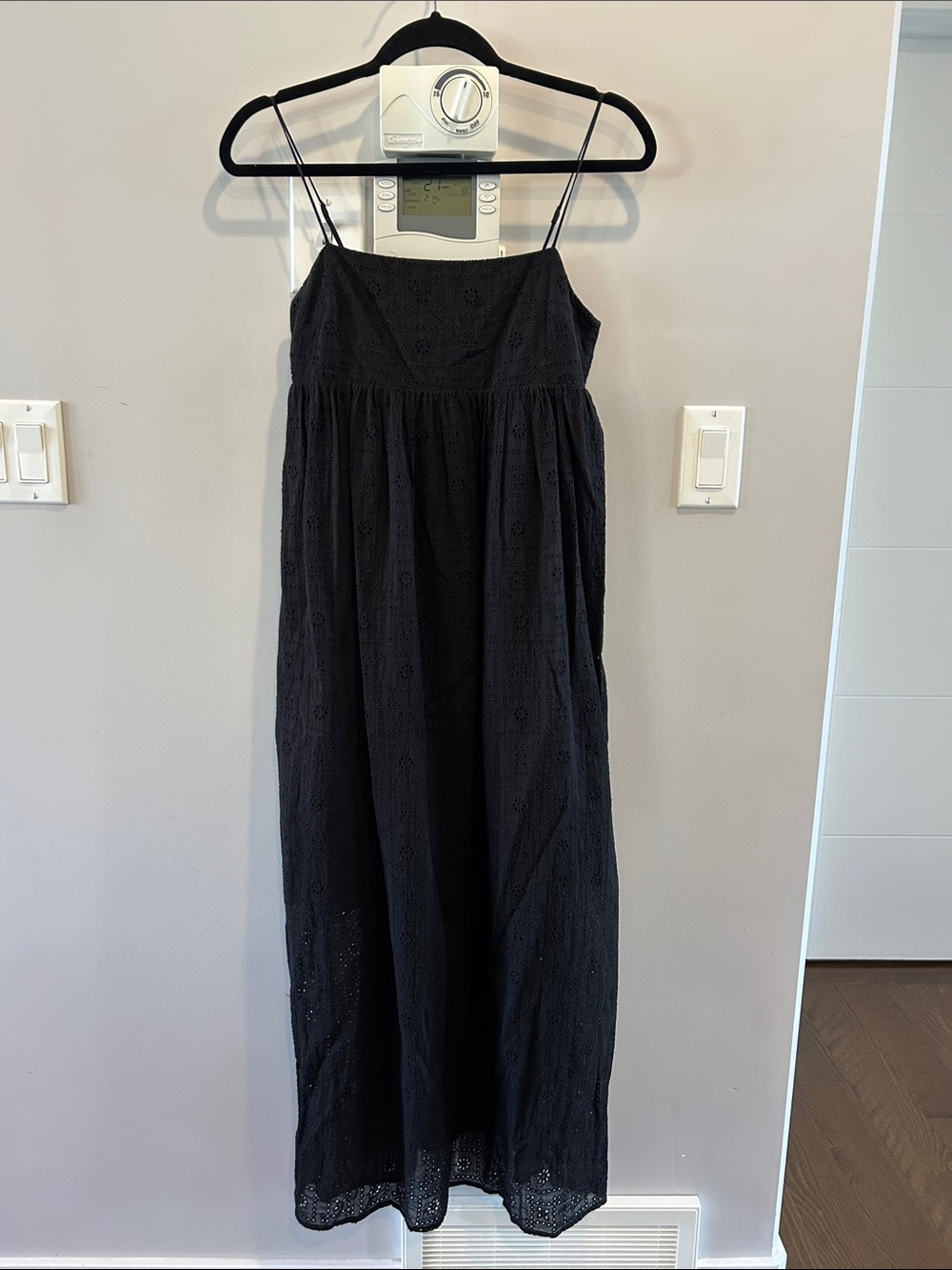 Rails Black Eyelet Maxi Dress with Spaghetti Straps - Picture 4 of 11